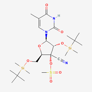 1-(2',5'-Bis-O-(tert-butyldimethylsilyl)-3'-C-cyano-3'-O-mesyl-beta-D-ribofuranosyl)thymine