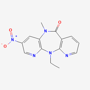 2-ethyl-9-methyl-6-nitro-2,4,9,15-tetrazatricyclo[9.4.0.03,8]pentadeca-1(11),3(8),4,6,12,14-hexaen-10-one