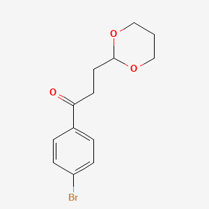 molecular formula C13H15BrO3 B1279837 4'-溴-3-(1,3-二氧杂环-2-基)丙基苯甲酮 CAS No. 376637-07-9