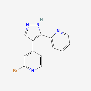 molecular formula C13H9BrN4 B1279852 2-溴-4-(3-(吡啶-2-基)-1H-吡唑-4-基)吡啶 CAS No. 446880-81-5
