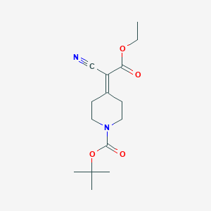 molecular formula C15H22N2O4 B1279868 叔丁基 4-(1-氰基-2-乙氧基-2-氧代乙叉基)哌啶-1-羧酸酯 CAS No. 193537-11-0
