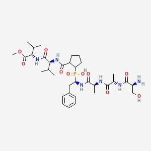 L-Valine, N-(N-((2-(hydroxy(2-phenyl-1-((N-(N-L-seryl-L-alanyl)-L-alanyl)amino)ethyl)phosphinyl)cyclopentyl)carbonyl)-L-valyl)-, methyl ester