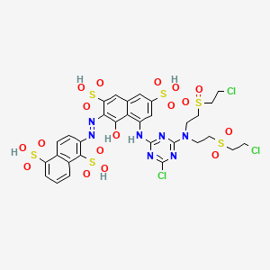 1,5-Naphthalenedisulfonic acid, 2-[[8-[[4-[bis[2-[(2-chloroethyl)sulfonyl]ethyl]amino]-6-chloro-1,3,5-triazin-2-yl]amino]-1-hydroxy-3,6-disulfo-2-naphthalenyl]azo]-