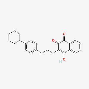 molecular formula C25H26O3 B12798929 3-(3-(3-Cyclohexylphenyl)propyl)-2-hydroxynaphthalene-1,4-dione CAS No. 18100-17-9