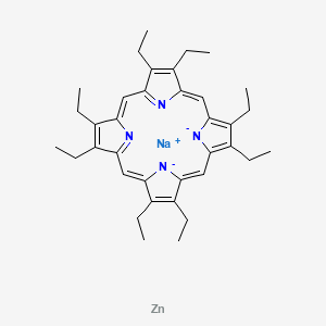 molecular formula C36H44N4NaZn- B12798958 Zincate(1-), (2,3,7,8,12,13,17,18-octaethyl-21H,23H-porphinato(2-)-N21,N22,N23,N24)-, sodium, (SP-4-1) CAS No. 135770-41-1