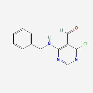 molecular formula C12H10ClN3O B1279934 4-(苄氨基)-6-氯-5-嘧啶甲醛 CAS No. 59311-82-9