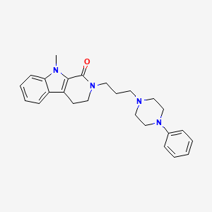 1H-Pyrido(3,4-b)indol-1-one, 2,3,4,9-tetrahydro-9-methyl-2-(3-(4-phenyl-1-piperazinyl)propyl)-