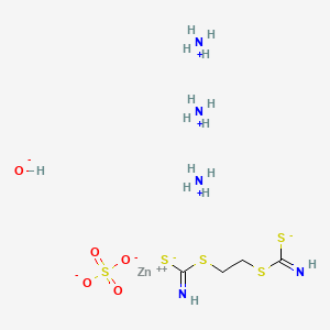 triazanium;zinc;2-(C-sulfidocarbonimidoyl)sulfanylethylsulfanylmethanimidothioate;hydroxide;sulfate