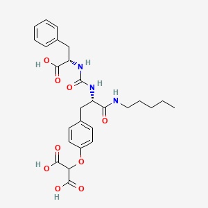 2-{4-[(2S)-2-[({[(1S)-1-Carboxy-2-phenylethyl]amino}carbonyl)amino]-3-oxo-3-(pentylamino)propyl]phenoxy}malonic acid