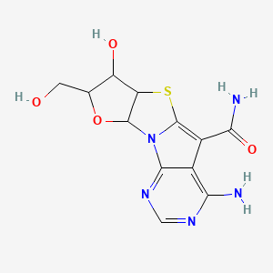 6-amino-12-hydroxy-13-(hydroxymethyl)-14-oxa-10-thia-1,3,5-triazatetracyclo[7.6.0.02,7.011,15]pentadeca-2,4,6,8-tetraene-8-carboxamide