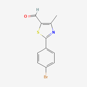 molecular formula C11H8BrNOS B1280001 5-噻唑甲醛，2-(4-溴苯基)-4-甲基- CAS No. 55327-31-6