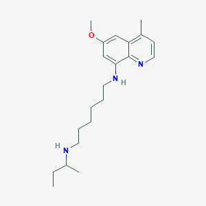 molecular formula C21H33N3O B12800305 (6-Methoxy-4-methyl(8-quinolyl))(6-((2-methylpropyl)amino)hexyl)amine CAS No. 64993-30-2