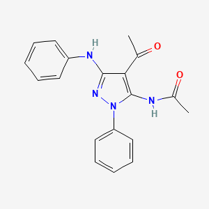 Pyrazole, 5-amino-3-anilino-1-phenyl-, diacetyl deriv.