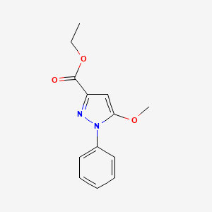 molecular formula C13H14N2O3 B1280051 ethyl 5-methoxy-1-phenyl-1H-pyrazole-3-carboxylate CAS No. 53960-15-9