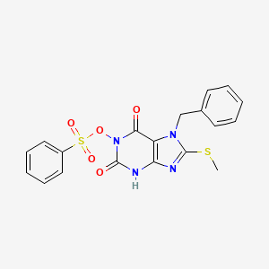 7-Benzyl-8-(methylthio)-1-((phenylsulfonyl)oxy)-3,7-dihydro-1H-purine-2,6-dione