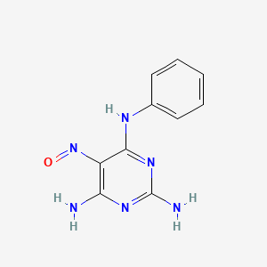 molecular formula C10H10N6O B12800586 2,4,6-Pyrimidinetriamine, 5-nitroso-N4-phenyl- CAS No. 6944-14-5