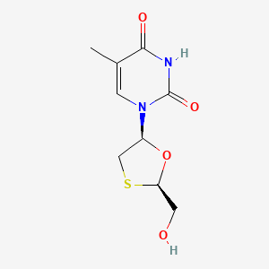 2,4(1H,3H)-Pyrimidinedione, 1-(2-(hydroxymethyl)-1,3-oxathiolan-5-yl)-5-methyl-, (2R-cis)-