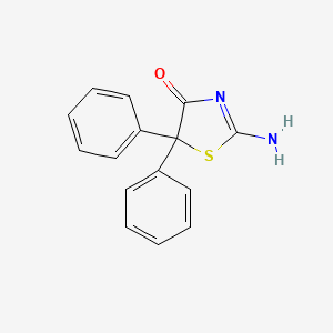 molecular formula C15H12N2OS B12800612 2-Amino-5,5-diphenyl-1,3-thiazol-4-one CAS No. 4694-95-5