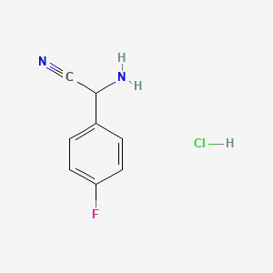 molecular formula C8H8ClFN2 B1280064 2-Amino-2-(4-fluorophenyl)acetonitrile hydrochloride CAS No. 934830-01-0