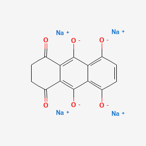 B12800879 9,10-Anthracenedione, 2,3-dihydro-1,4,5,8-tetrahydroxy-, tetrasodium salt CAS No. 68929-10-2