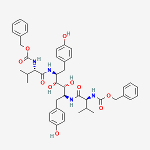 2,5,10,13-Tetraazatetradecanedioic acid, 7,8-dihydroxy-6,9-bis((4-hydroxyphenyl)methyl)-3,12-bis(1-methylethyl)-4,11-dioxo-, bis(phenylmethyl) ester, (3S,6S,7R,8R,9S,12S))-