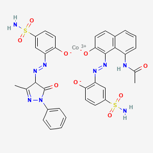 Cobaltate(1-), (N-(8-((5-(aminosulfonyl)-2-(hydroxy-kappaO)phenyl)azo-kappaN1)-7-(hydroxy-kappaO)-1-naphthalenyl)acetamidato(2-))(3-((4,5-dihydro-3-methyl-5-(oxo-kappaO)-1-phenyl-1H-pyrazol-4-yl)azo-kappaN1)-4-(hydroxy-kappaO)benzenesulfonamid