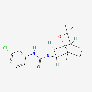 N-(3-Chlorophenyl)-5,7,7-trimethyl-6-oxa-3-azatricyclo(3.2.2.0(sup 2,4))nonane-3-carboxamide