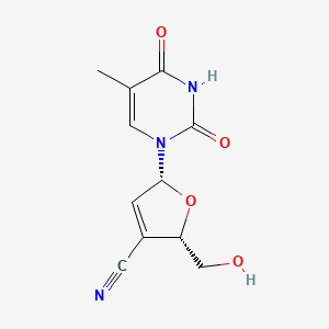 3-Furancarbonitrile, 5-(3,4-dihydro-5-methyl-2,4-dioxo-1(2H)-pyrimidinyl)-2,5-dihydro-2-(hydroxymethyl)-, (2S,5R)-