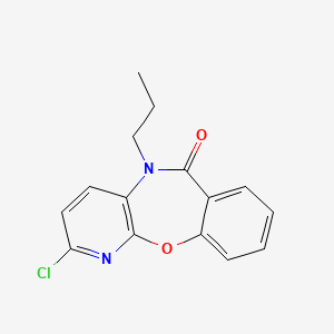 molecular formula C15H13ClN2O2 B12801074 2-Chloro-5-propyl-pyrido(2,3-b)(1,4)benzoxazepin-6(5H)-one CAS No. 140413-09-8