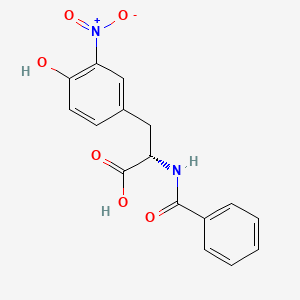 molecular formula C16H14N2O6 B12801089 1-Nitrohydroxyphenyl-N-benzoylalanine CAS No. 59921-69-6