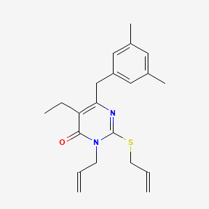 4(3H)-Pyrimidinone, 6-((3,5-dimethylphenyl)methyl)-5-ethyl-3-(2-propenyl)-2-(2-propenylthio)-