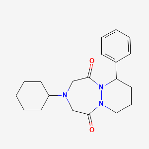 3-Cyclohexyl-7-phenylhexahydro-1H-pyridazino(1,2-a)(1,2,5)triazepine-1,5(2H)-dione