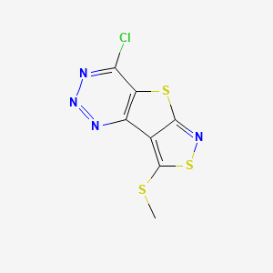 9-chloro-3-methylsulfanyl-4,7-dithia-5,10,11,12-tetrazatricyclo[6.4.0.02,6]dodeca-1(8),2,5,9,11-pentaene