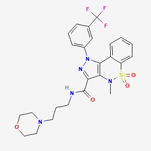 4-Methyl-N-(3-(4-morpholinyl)propyl)-1-(3-(trifluoromethyl)phenyl)-1,4-dihydropyrazolo(4,3-c)(1,2)benzothiazine-3-carboxamide 5,5-dioxide