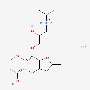 5H-Furo(3,2-g)(1)benzopyran, 2,3,6,7-tetrahydro-4-hydroxy-9-(3-isopropylamino-2-hydroxypropoxy)-7-methyl-, hydrochloride