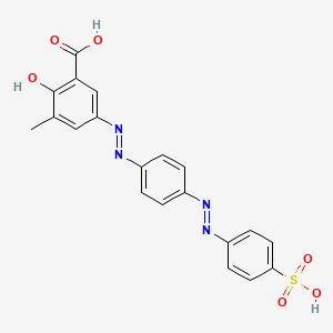 3-Methyl-5-((4-((4-sulphophenyl)azo)phenyl)azo)salicylic acid