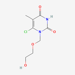 2,4(1H,3H)-Pyrimidinedione, 6-chloro-1-((2-hydroxyethoxy)methyl)-5-methyl-