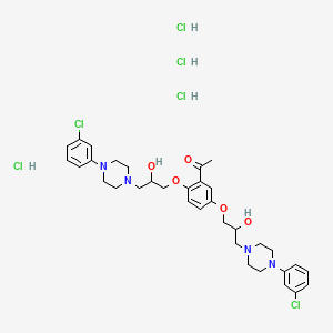 Ethanone, 1-(2,5-bis(3-(4-(3-chlorophenyl)-1-piperazinyl)-2-hydroxypropoxy)phenyl)-, tetrahydrochloride