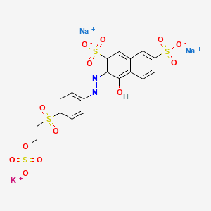 4-Hydroxy-3-((4-((2-(sulphooxy)ethyl)sulphonyl)phenyl)azo)naphthalene-2,7-disulphonic acid, potassium sodium salt