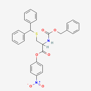 4-(Hydroxy(oxido)amino)phenyl 3-(benzhydrylthio)-2-(((benzyloxy)carbonyl)amino)propanoate