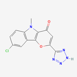 Pyrano(3,2-b)indol-4(5H)-one, 8-chloro-5-methyl-2-(1H-tetrazol-5-yl)-