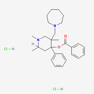 4-Piperidinol, 5-(hexahydro-1H-azepinylmethyl)-4-phenyl-1,2,5-trimethyl-, benzoate, dihydrochloride