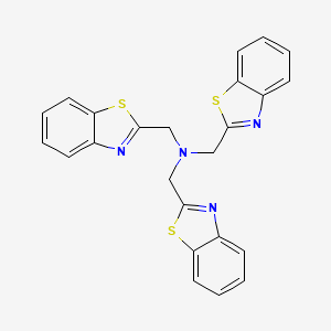 molecular formula C24H18N4S3 B12803315 1,3-Benzothiazol-2-yl-N,N-bis(1,3-benzothiazol-2-ylmethyl)methanamine CAS No. 75472-28-5