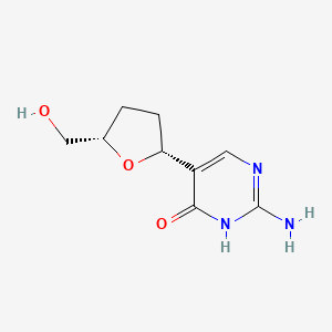 4(1H)-Pyrimidinone, 2-amino-5-(tetrahydro-5-(hydroxymethyl)-2-furanyl)-, (2R-cis)-