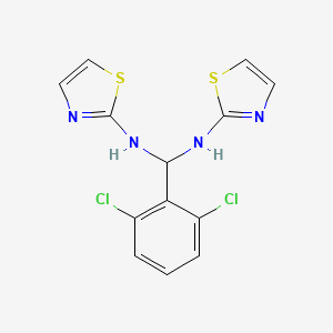 molecular formula C13H10Cl2N4S2 B12803351 Thiazole, 2,2'-(2,6-dichlorobenzylidenediimino)di- CAS No. 96733-52-7