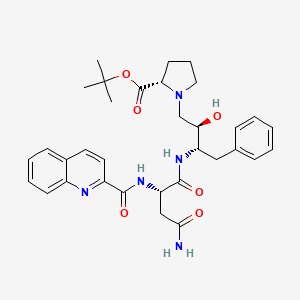 (S)-1-((2R,3S)-3-((S)-3-Carbamoyl-2-((1-quinolin-2-yl-methanoyl)-amino)-propanoylamino)-hydroxy-4-phenyl-butyl)-pyrrolidine-2-carboxylic acid, tert-butyl ester