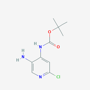 molecular formula C10H14ClN3O2 B1280337 叔丁基（5-氨基-2-氯吡啶-4-基）氨基甲酸酯 CAS No. 240815-75-2