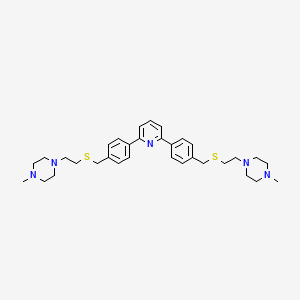 molecular formula C33H45N5S2 B12803419 Piperazine, 1,1'-(2,6-pyridinediylbis(4,1-phenylenemethylenethio-2,1-ethanediyl))bis(4-methyl- CAS No. 129225-06-5