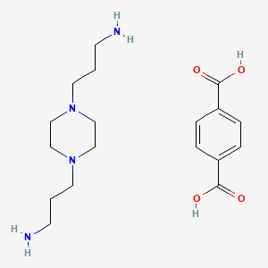 molecular formula C18H30N4O4 B12803460 3-[4-(3-Aminopropyl)piperazin-1-yl]propan-1-amine; terephthalic acid CAS No. 51732-78-6