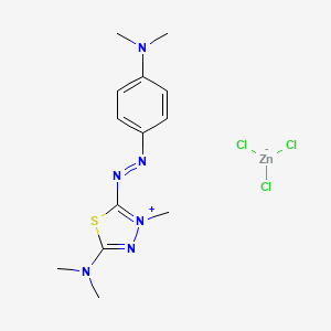 5-(Dimethylamino)-2-((4-(dimethylamino)phenyl)azo)-3-methyl-1,3,4-thiadiazolium trichlorozincate(1-)